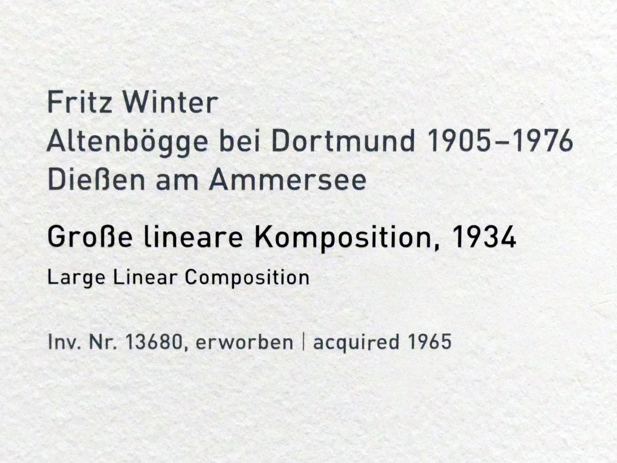 Fritz Winter (1932–1965), Große lineare Komposition, München, Pinakothek der Moderne, Saal 13, 1934, Bild 2/2