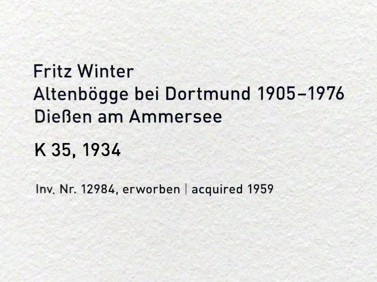 Fritz Winter (1932–1965), K 35, München, Pinakothek der Moderne, Saal 13, 1934, Bild 2/2