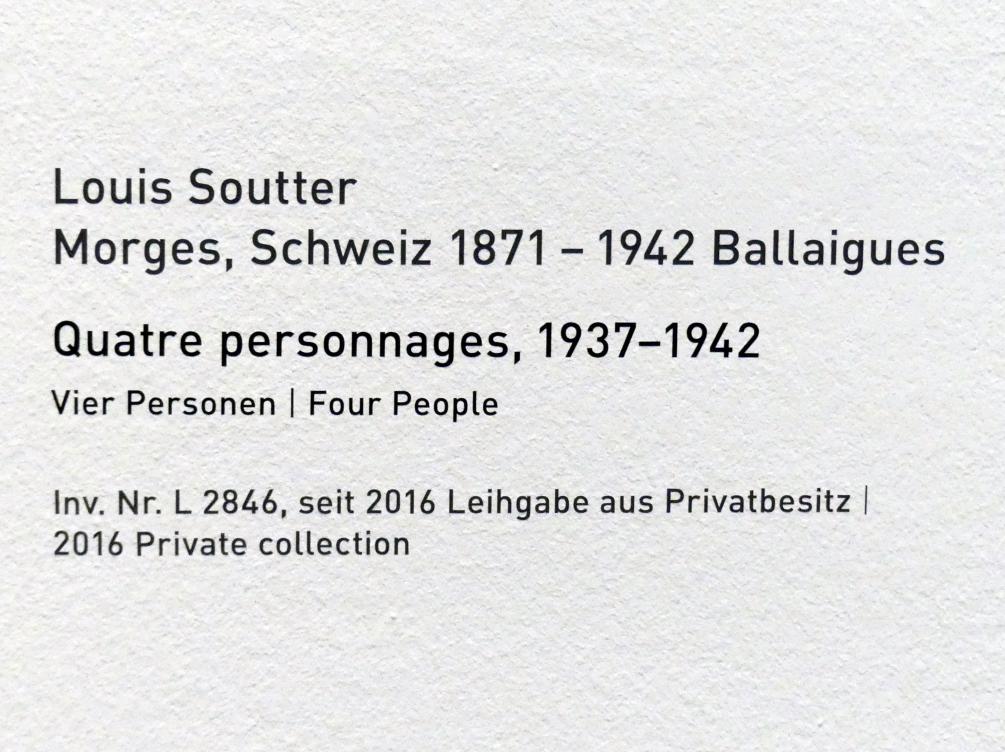 Louis Soutter (1938–1939), Quatre personnages - Vier Personen, München, Pinakothek der Moderne, Saal 13, 1937–1942, Bild 2/2