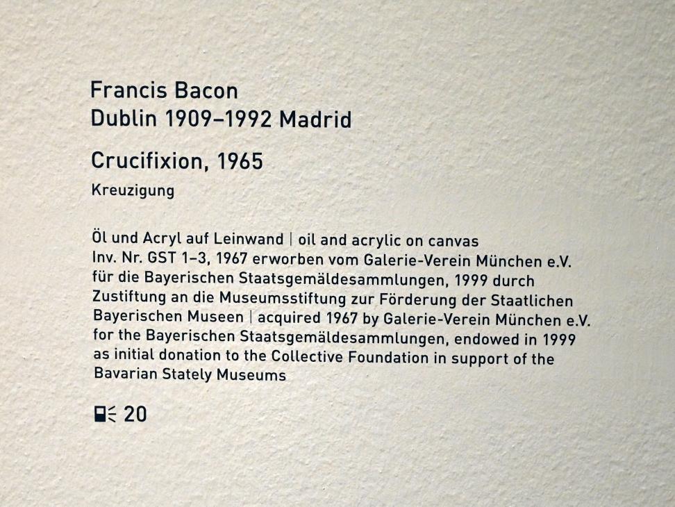 Francis Bacon (1945–1991), Crucifixion - Kreuzigung, München, Pinakothek der Moderne, Saal 13, 1965, Bild 5/5