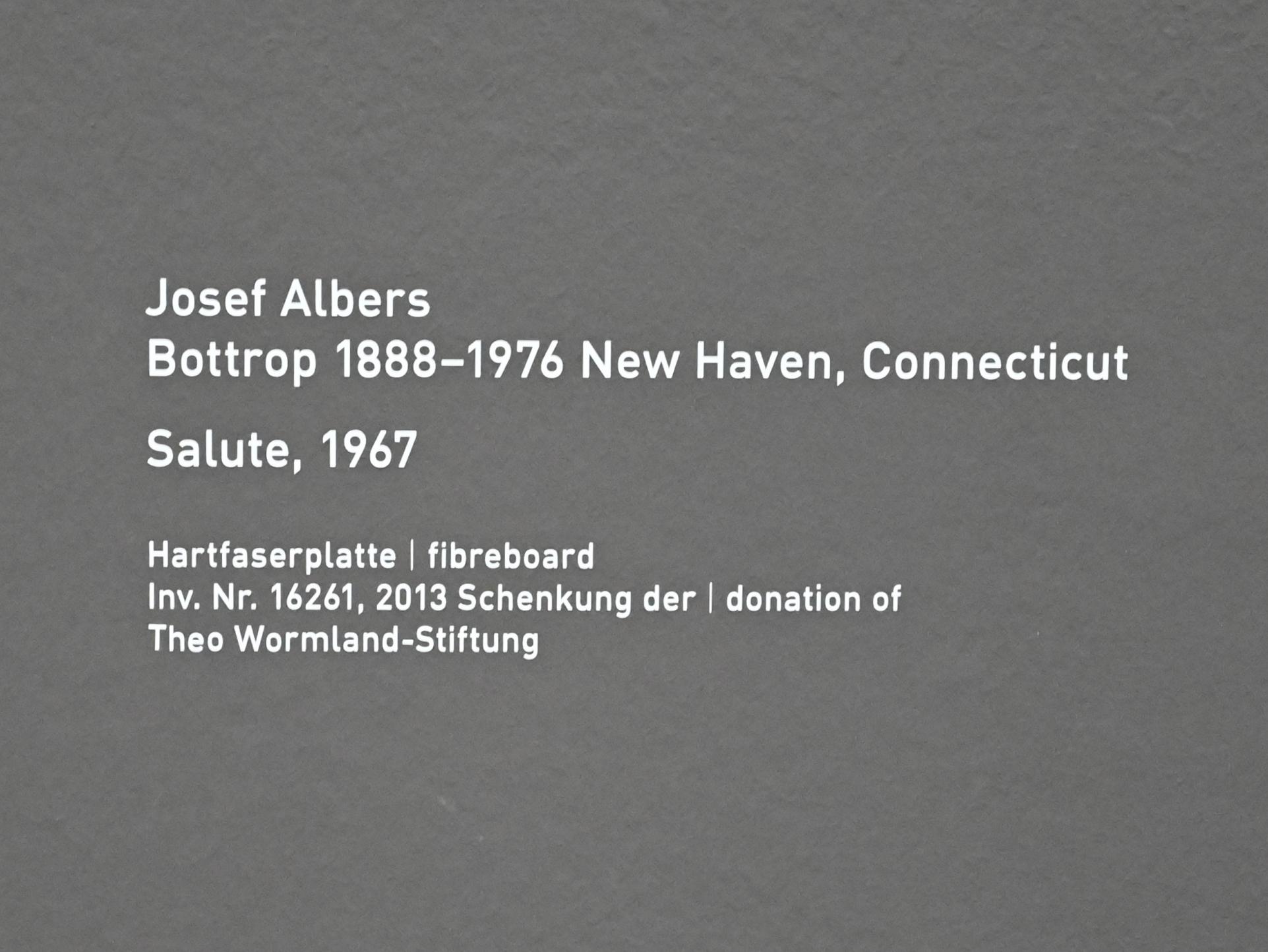 Josef Albers (1927–1967), Salute, München, Pinakothek der Moderne, Saal 11, 1967, Bild 2/2
