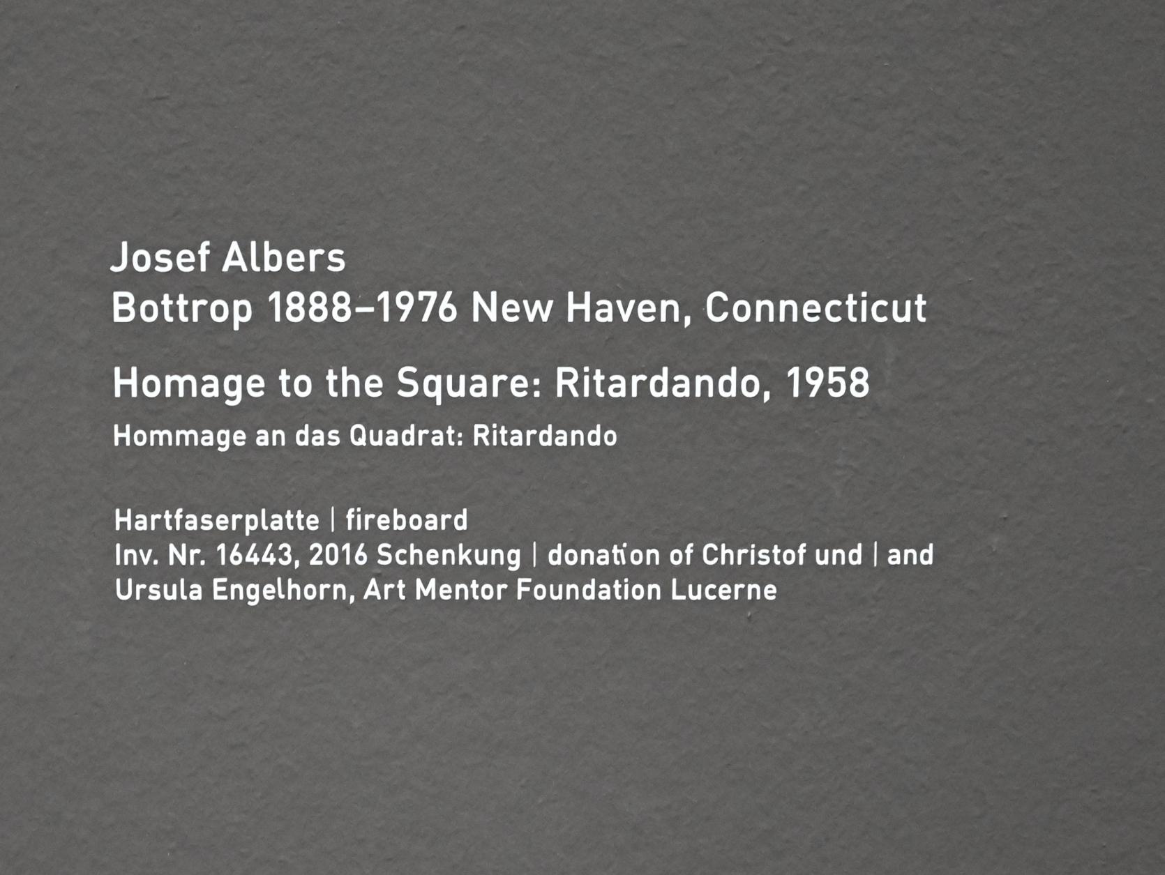 Josef Albers (1927–1967), Homage to the Square: Ritardando, München, Pinakothek der Moderne, Saal 11, 1958, Bild 2/2
