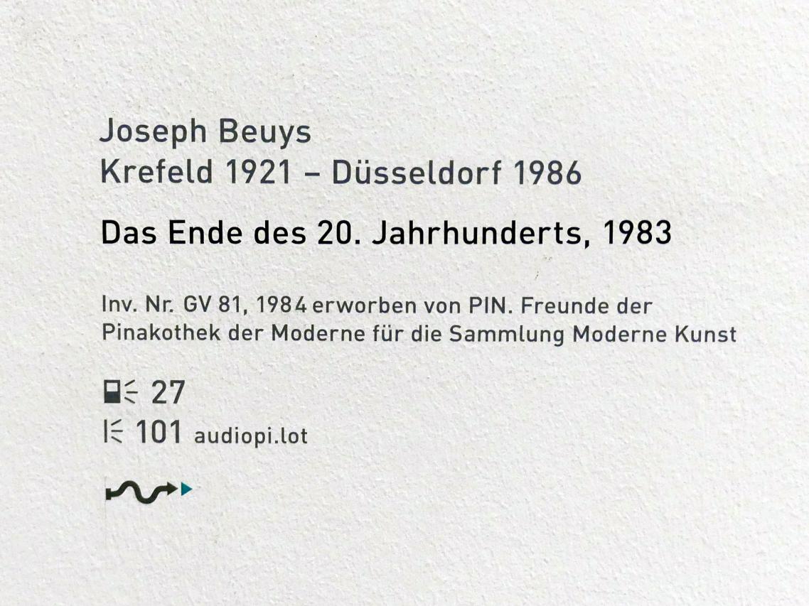 Joseph Beuys (1948–1985), Das Ende des 20. Jahrhunderts, München, Pinakothek der Moderne, Saal 20, 1983, Bild 36/36