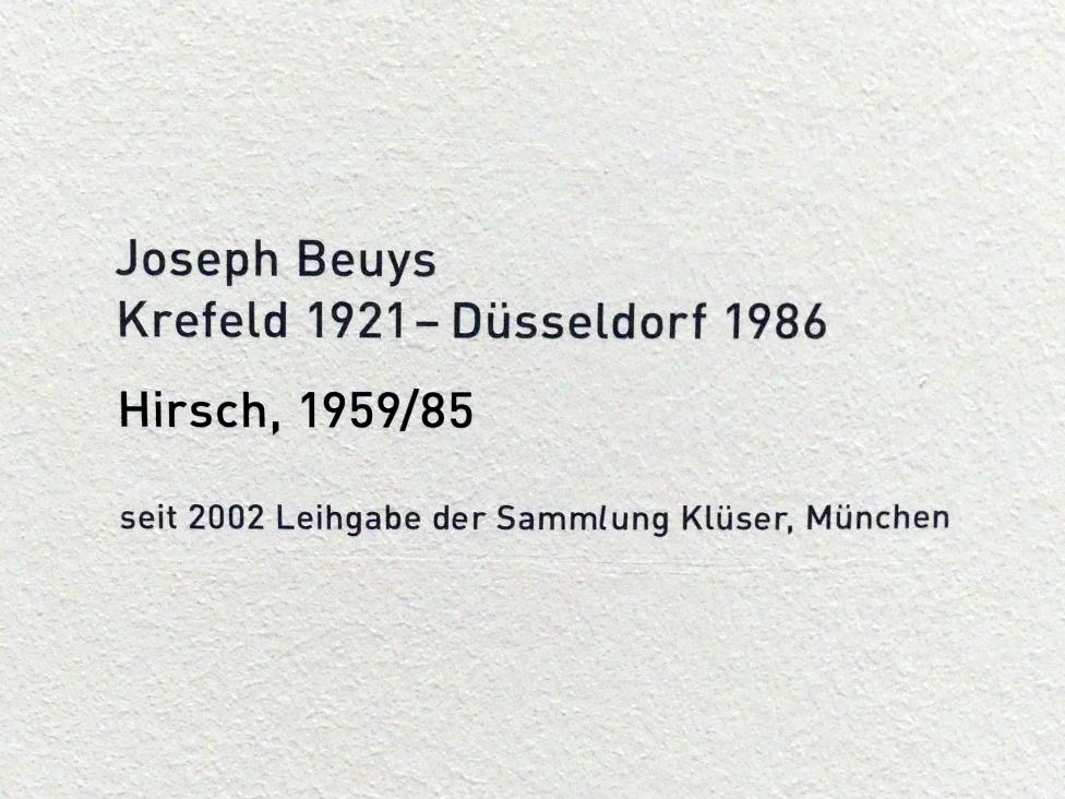 Joseph Beuys (1948–1985), Hirsch, München, Pinakothek der Moderne, Saal 18, 1959, Bild 3/3