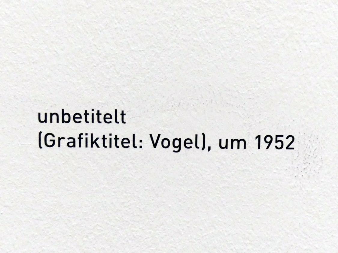 Joseph Beuys (1948–1985), unbetitelt (Grafiktitel: Vogel), München, Pinakothek der Moderne, Saal 18, um 1952, Bild 2/2
