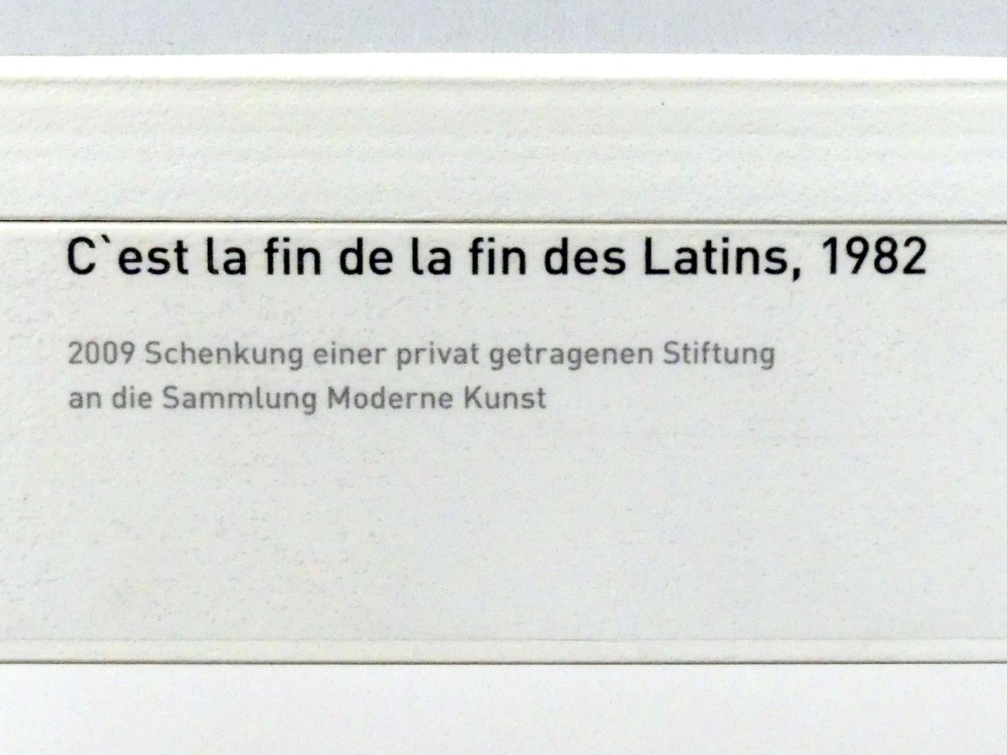 Joseph Beuys (1948–1985), C'est la fin de la fin des Latins - Dies ist das Ende des Endes des Lateins, München, Pinakothek der Moderne, Saal 19, 1982, Bild 2/2