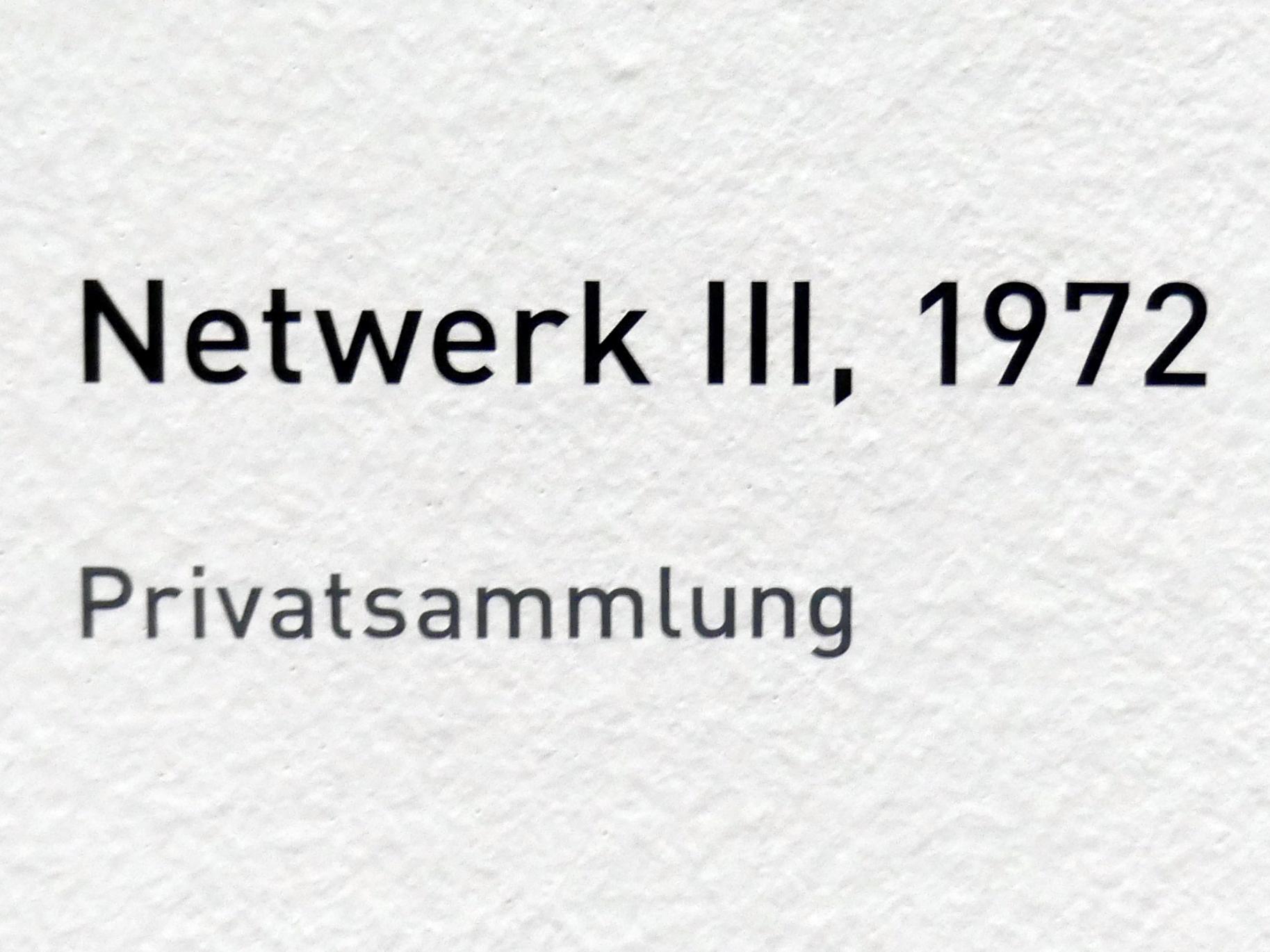 Raoul De Keyser (1964–2012), Netwerk III - Netzwerk III, München, Pinakothek der Moderne, Ausstellung "Raoul De Keyser – Œuvre" vom 05.04.-08.09.2019, Saal 21, 1972, Bild 2/2