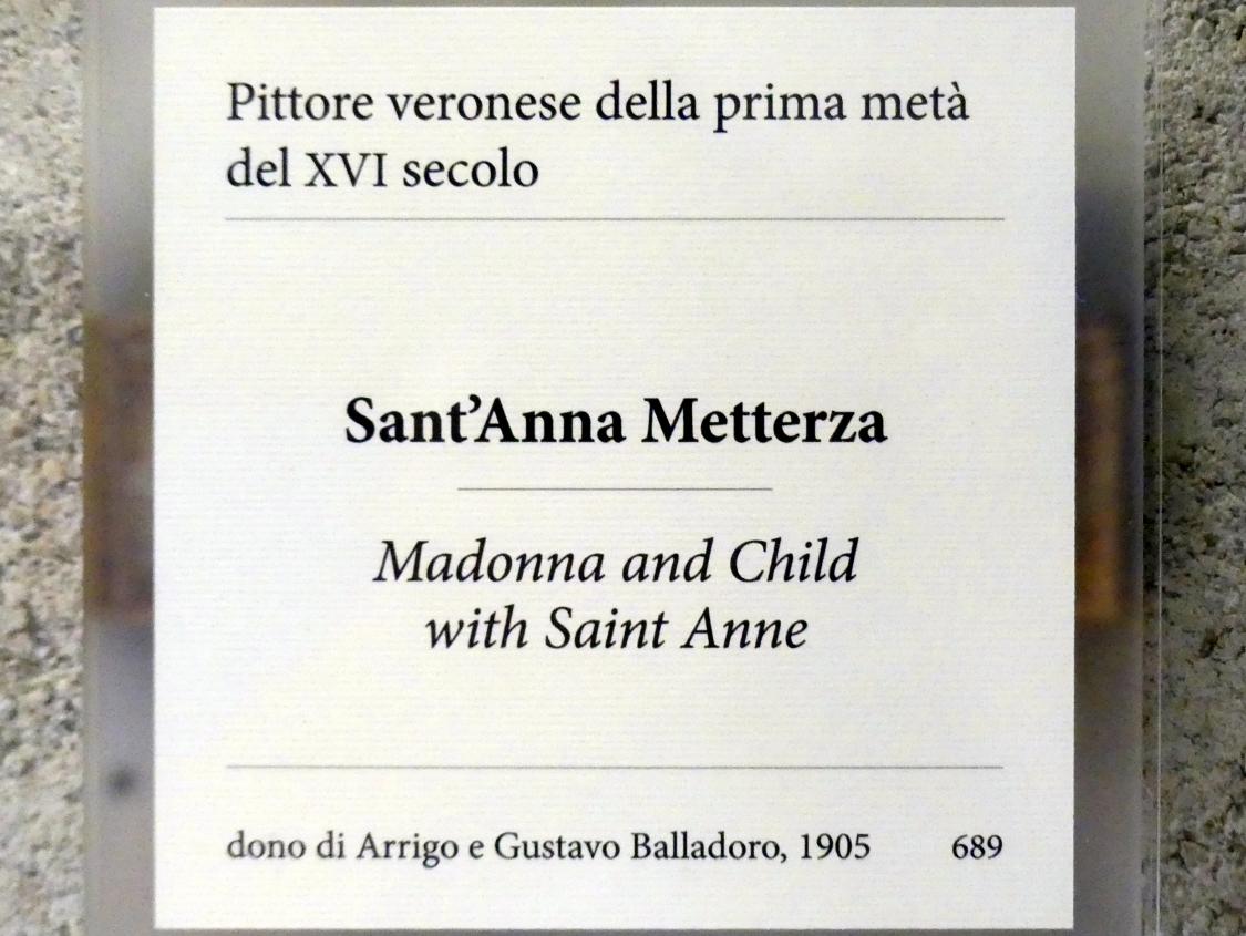 Hl. Anna Selbdritt, Verona, Museo di Castelvecchio, Saal 11, 1. Hälfte 16. Jhd., Bild 2/2