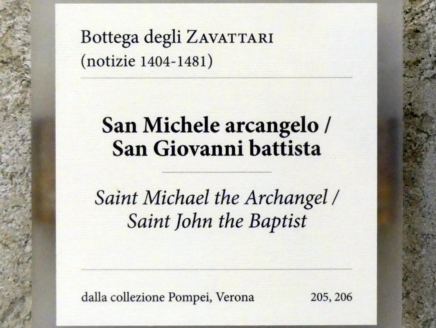 Zavattari (Werkstatt) (Undatiert), Erzengel Michael, Johannes der Täufer, Verona, Museo di Castelvecchio, Saal 11, Undatiert, Bild 2/2