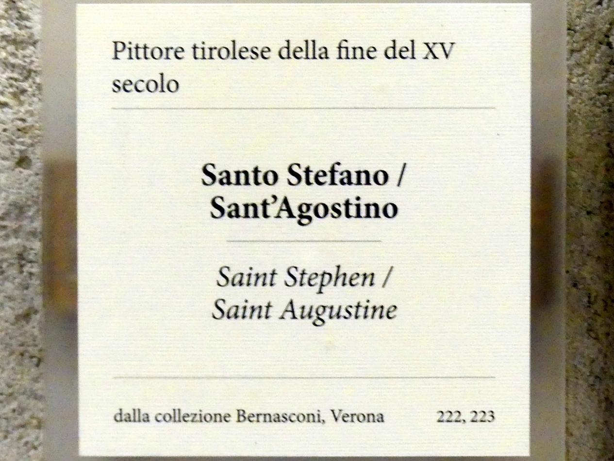 Heiliger Stephanus, heiliger Augustinus, Verona, Museo di Castelvecchio, Saal 11, Ende 15. Jhd., Bild 2/2
