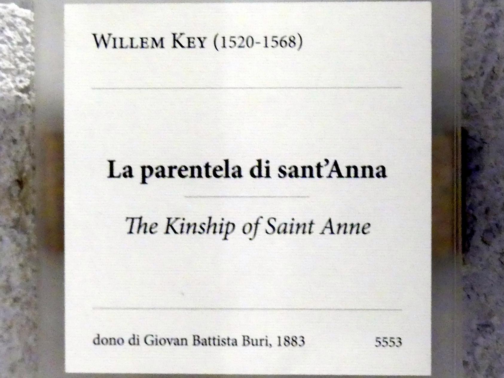 Willem Adriaensz Key (1543–1567), Heilige Sippe, Verona, Museo di Castelvecchio, Saal 12, Undatiert, Bild 2/2