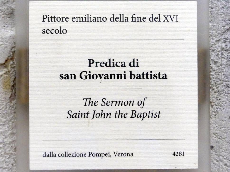 Predigt Johannes des Täufers, Verona, Museo di Castelvecchio, Saal 12, Ende 16. Jhd., Bild 2/2