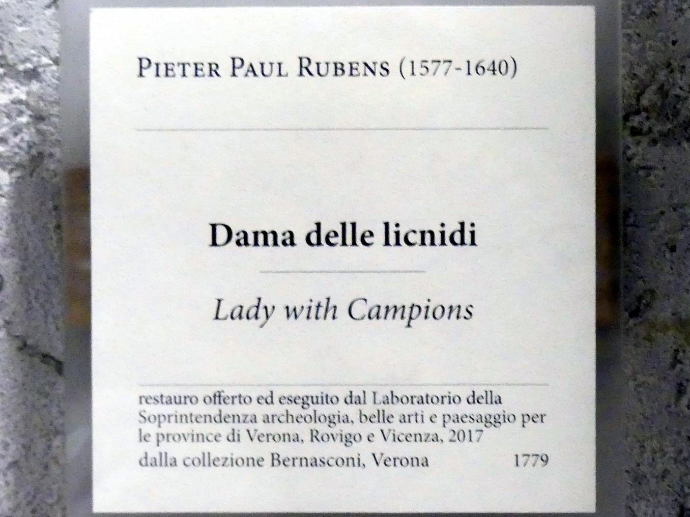 Peter Paul Rubens (1598–1640), Die Dame der Lichtnelken, Verona, Museo di Castelvecchio, Saal 12, 1602, Bild 2/2