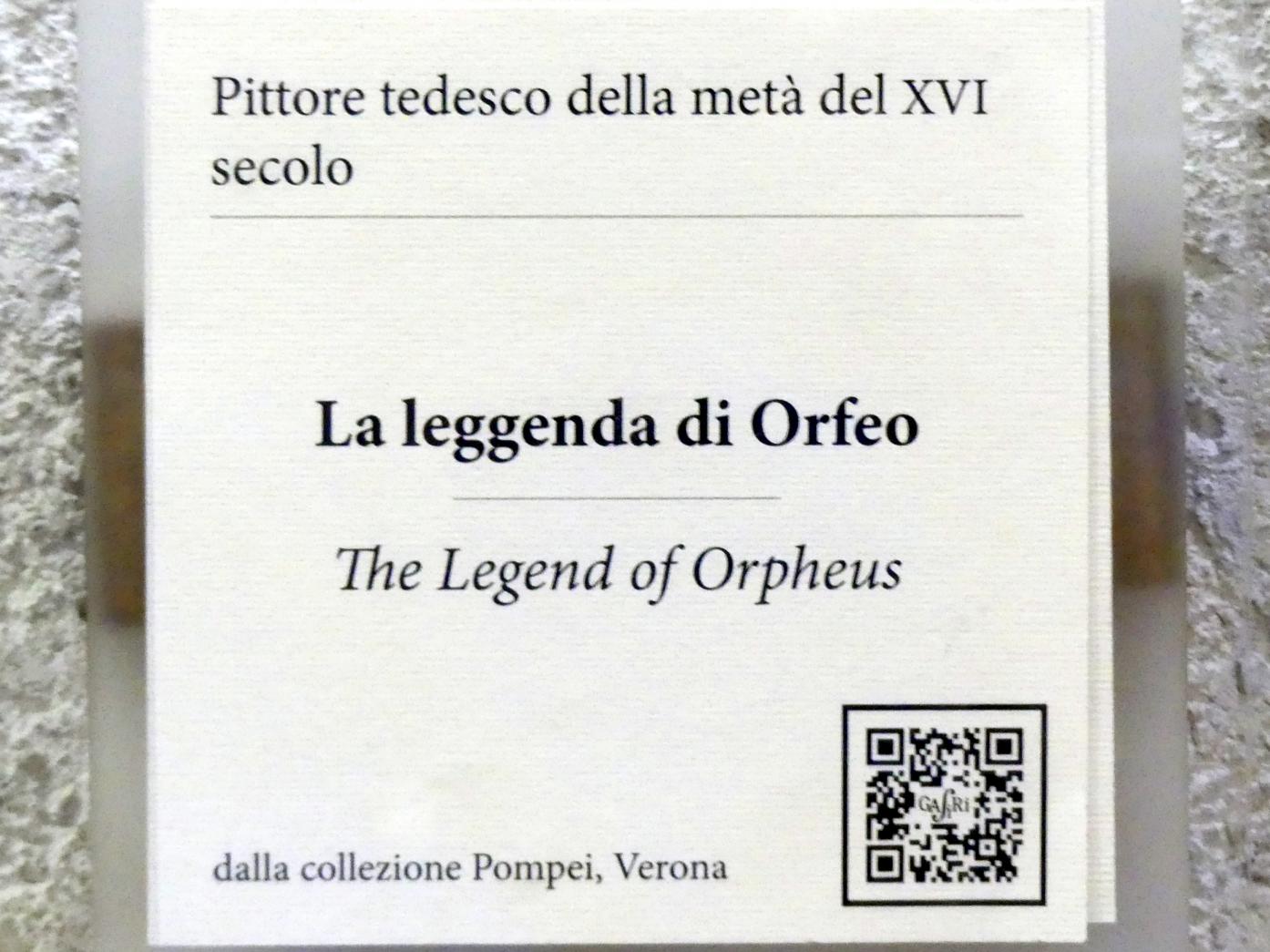 Die Legende von Orpheus, Verona, Museo di Castelvecchio, Saal 12, Mitte 16. Jhd., Bild 2/2