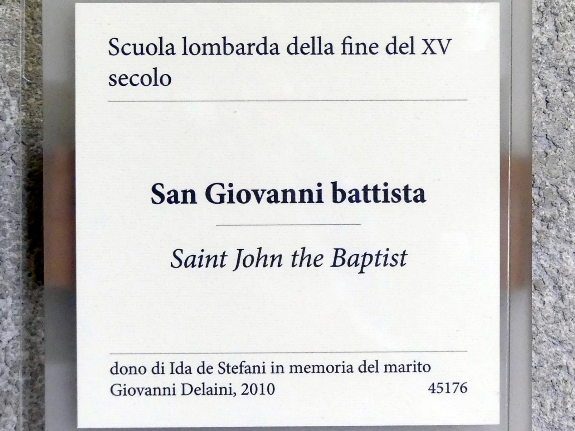 Johannes der Täufer, Verona, Museo di Castelvecchio, Saal 17, Ende 15. Jhd., Bild 2/2