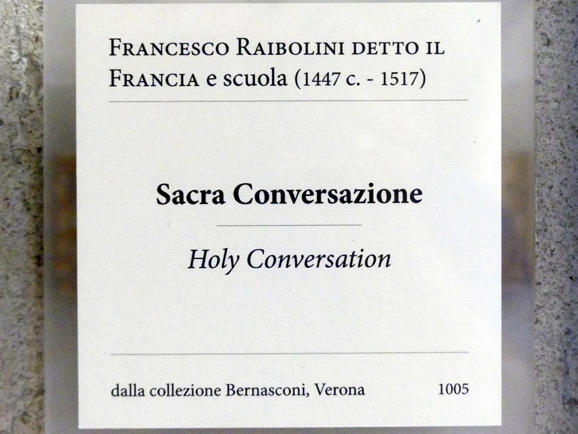 Francesco Francia (Raibolini) (1487–1515), Maria mit Kind und Heiligen (Sacra Conversazione), Verona, Museo di Castelvecchio, Saal 18, Undatiert, Bild 2/2