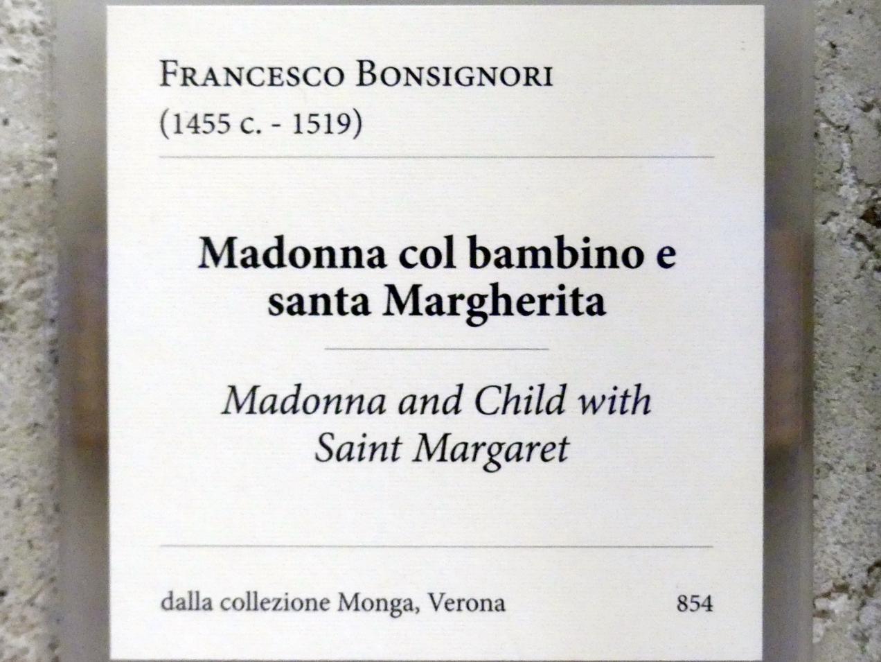 Francesco Bonsignori (1483–1495), Maria mit Kind und der hl. Margarete, Verona, Museo di Castelvecchio, Saal 18, Undatiert, Bild 2/2