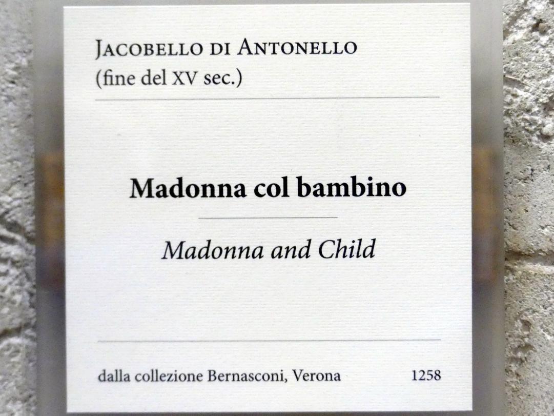 Jacopo d’Antonello (Jacobello d’Antonello) (Undatiert), Maria mit Kind, Verona, Museo di Castelvecchio, Saal 18, Undatiert, Bild 2/2
