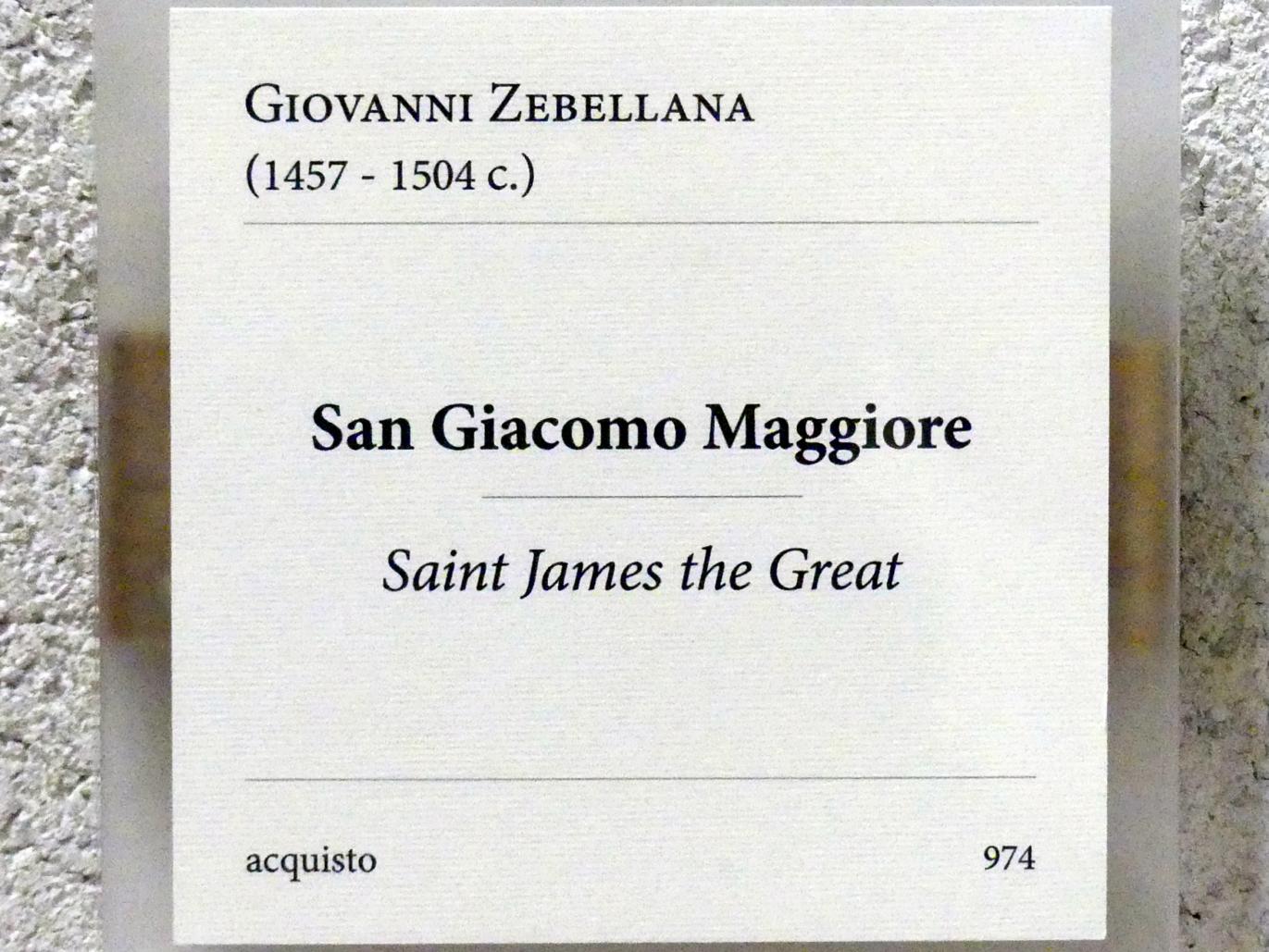 Giovanni Zebellana (Undatiert), Heiliger Jakobus der Ältere, Verona, Museo di Castelvecchio, Saal 15, Undatiert, Bild 3/3