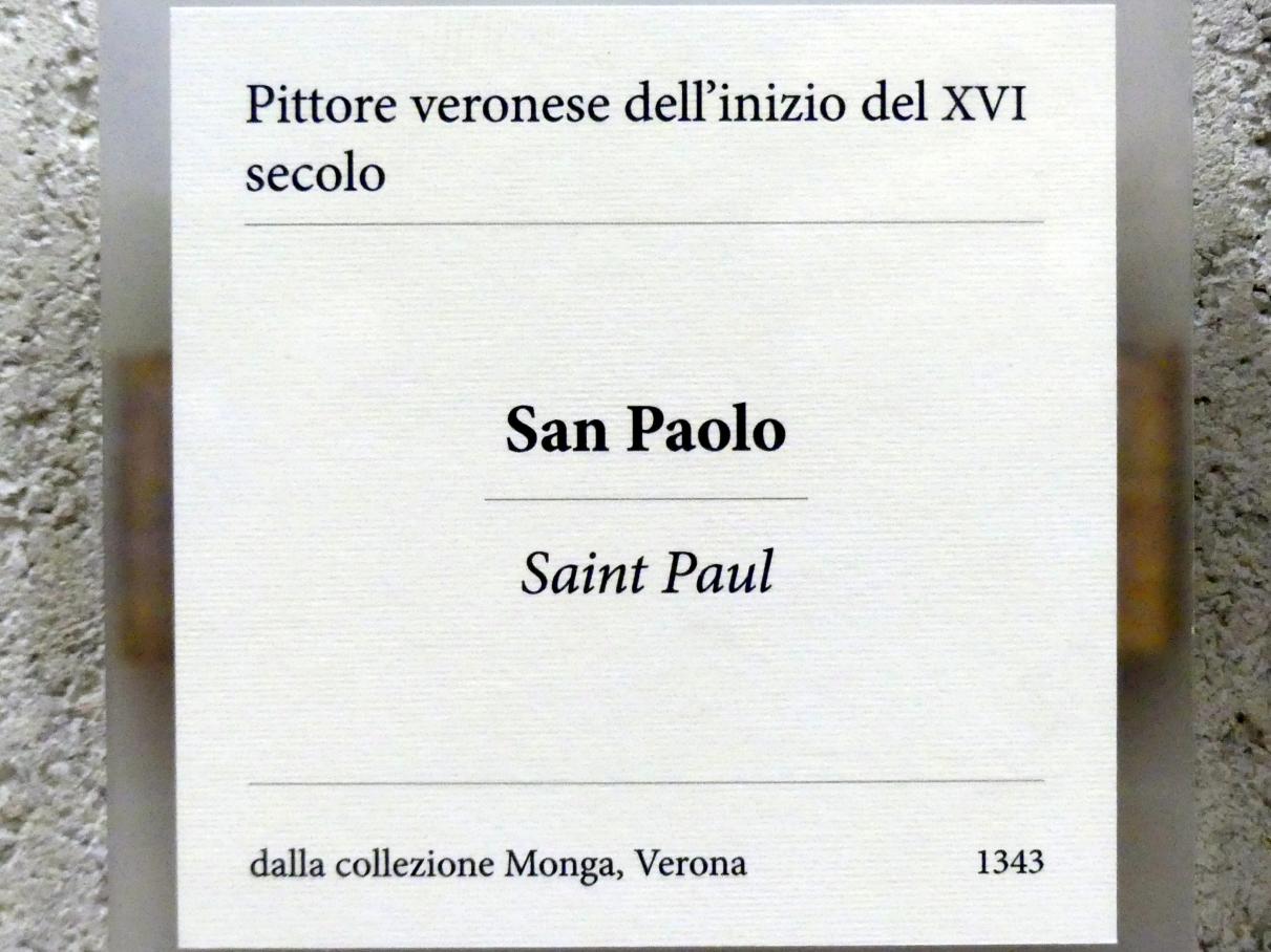 Heiliger Paulus, Verona, Museo di Castelvecchio, Saal 15, Beginn 16. Jhd., Bild 2/2