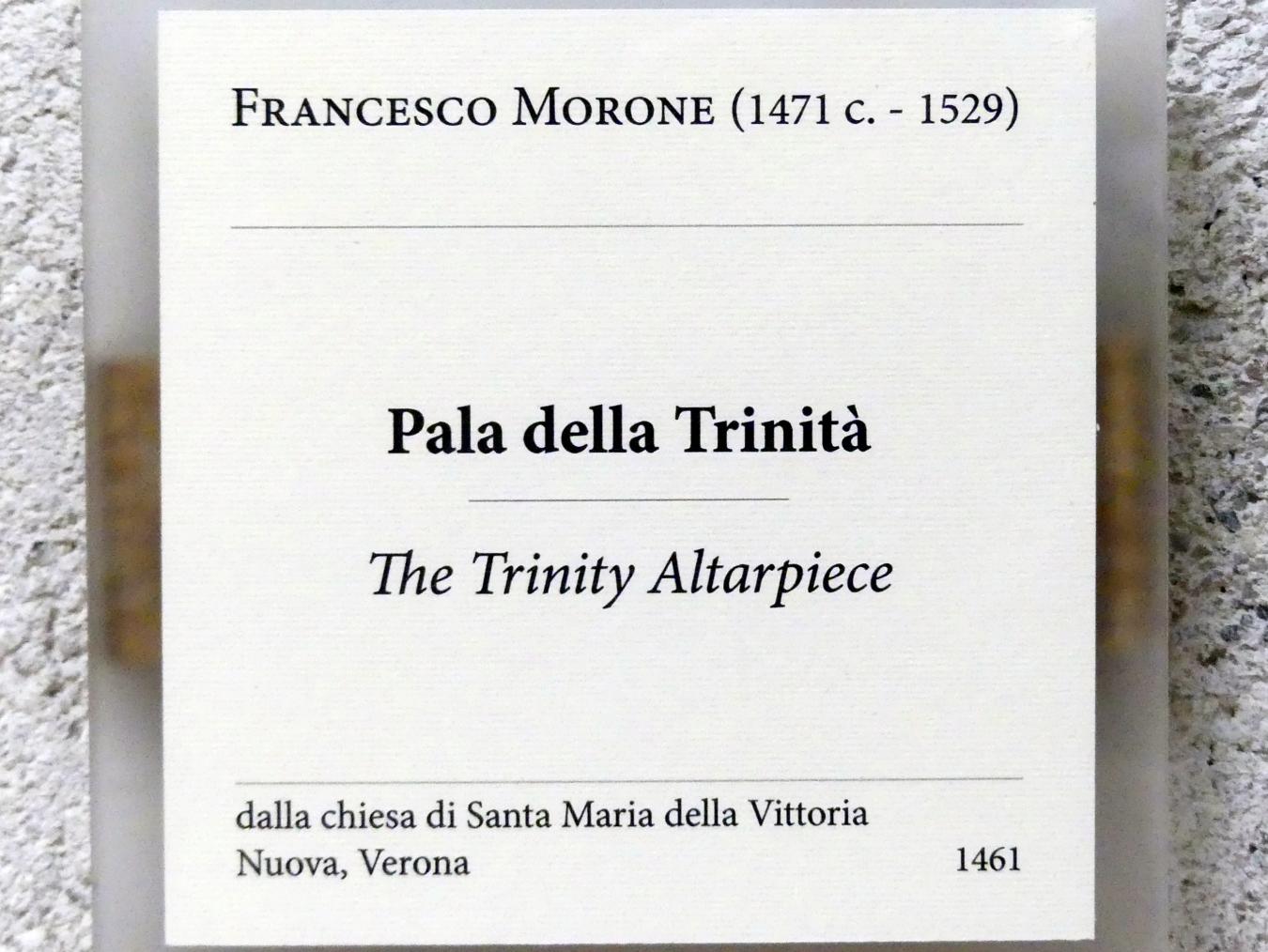 Francesco Morone (1515–1526), Dreifaltigkeitsaltar, Verona, chiesa di Santa Maria della Vittoria Nuova, jetzt Verona, Museo di Castelvecchio, Saal 14, Undatiert, Bild 2/2