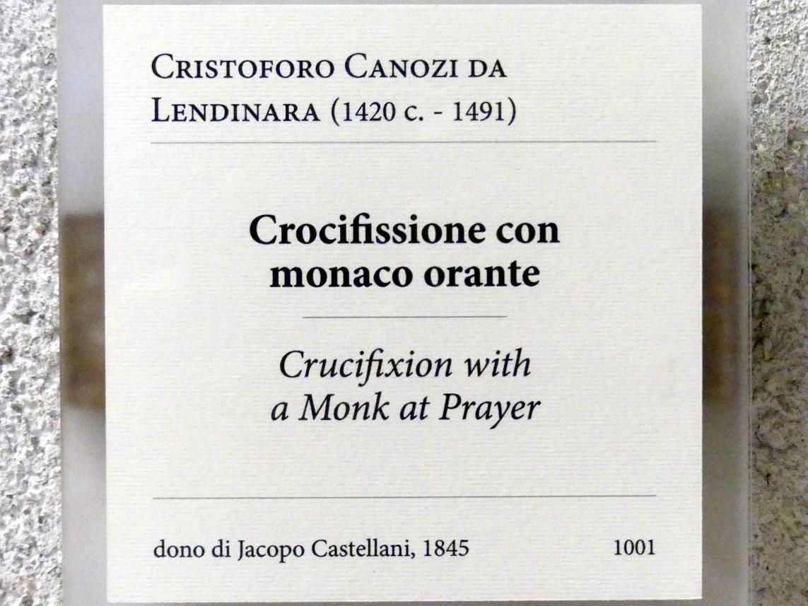 Cristoforo Canozi da Lendinara (1480), Gekreuzigter mit einem betenden Mönch, Verona, Museo di Castelvecchio, Saal 13, Undatiert, Bild 2/2