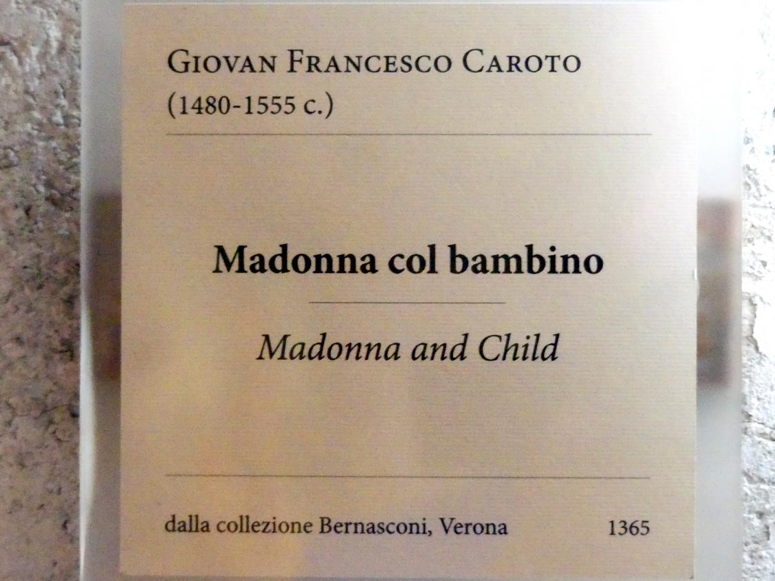 Giovanni Francesco Caroto (1501–1527), Maria mit Kind, Verona, Museo di Castelvecchio, Saal 21, Undatiert, Bild 2/2