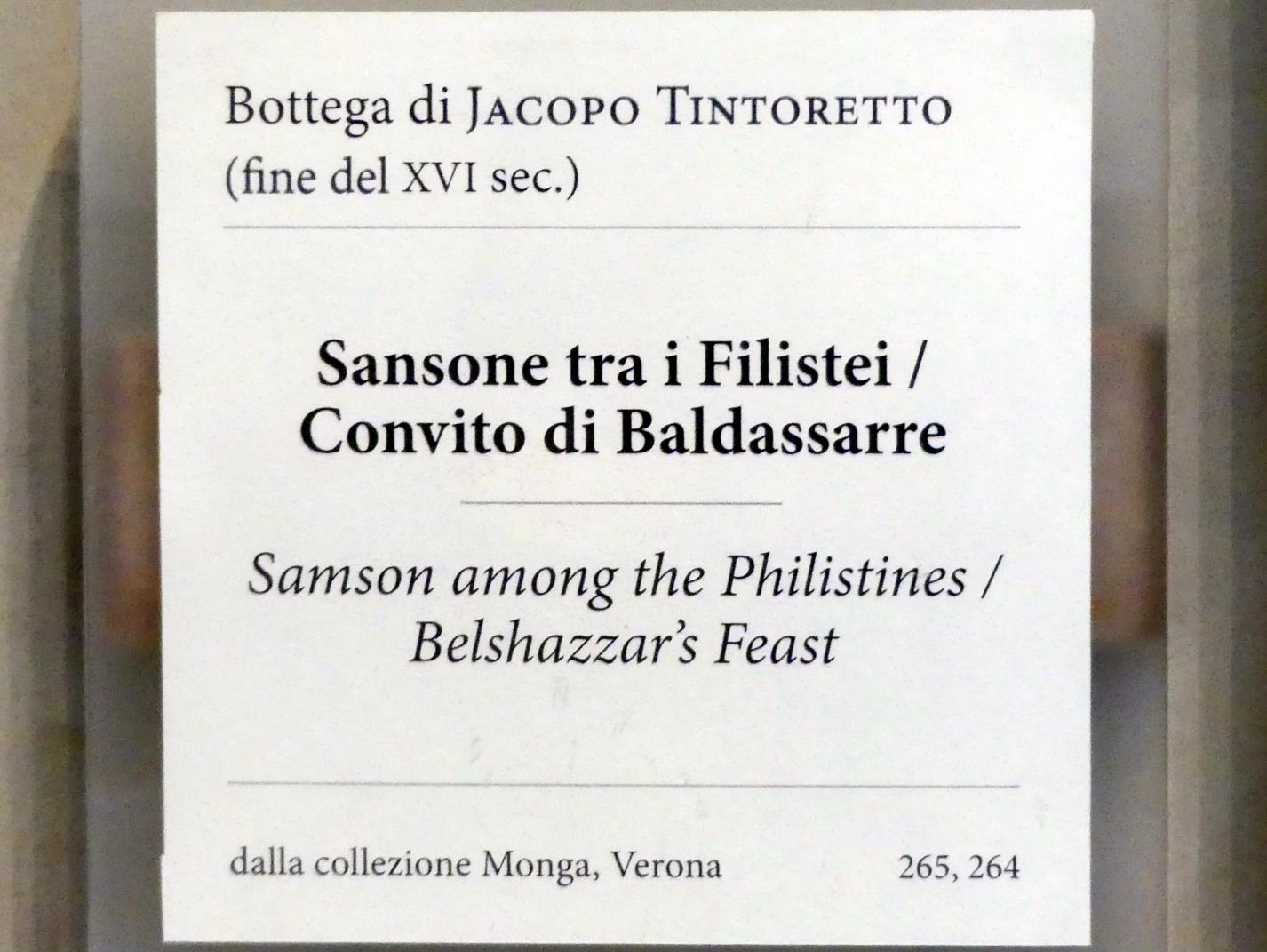 Tintoretto (Jacopo Robusti) (Werkstatt) (1555), Simson bei den Philistern, Verona, Museo di Castelvecchio, Saal 22, Undatiert, Bild 2/2