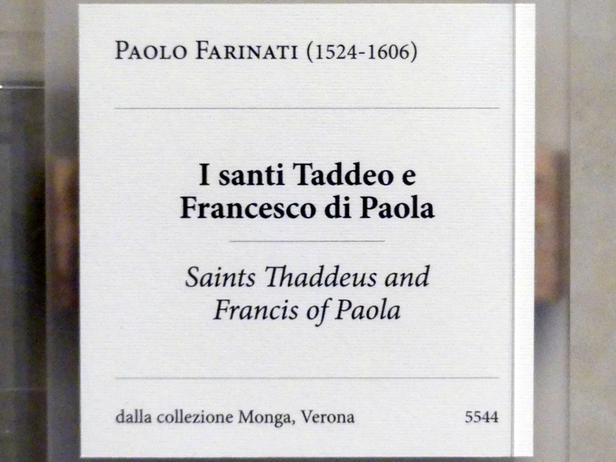 Paolo Farinato (Paolo Farinati) (1562), Die Heiligen Thaddäus und Franz von Paola, Verona, Museo di Castelvecchio, Saal 23, Undatiert, Bild 2/2