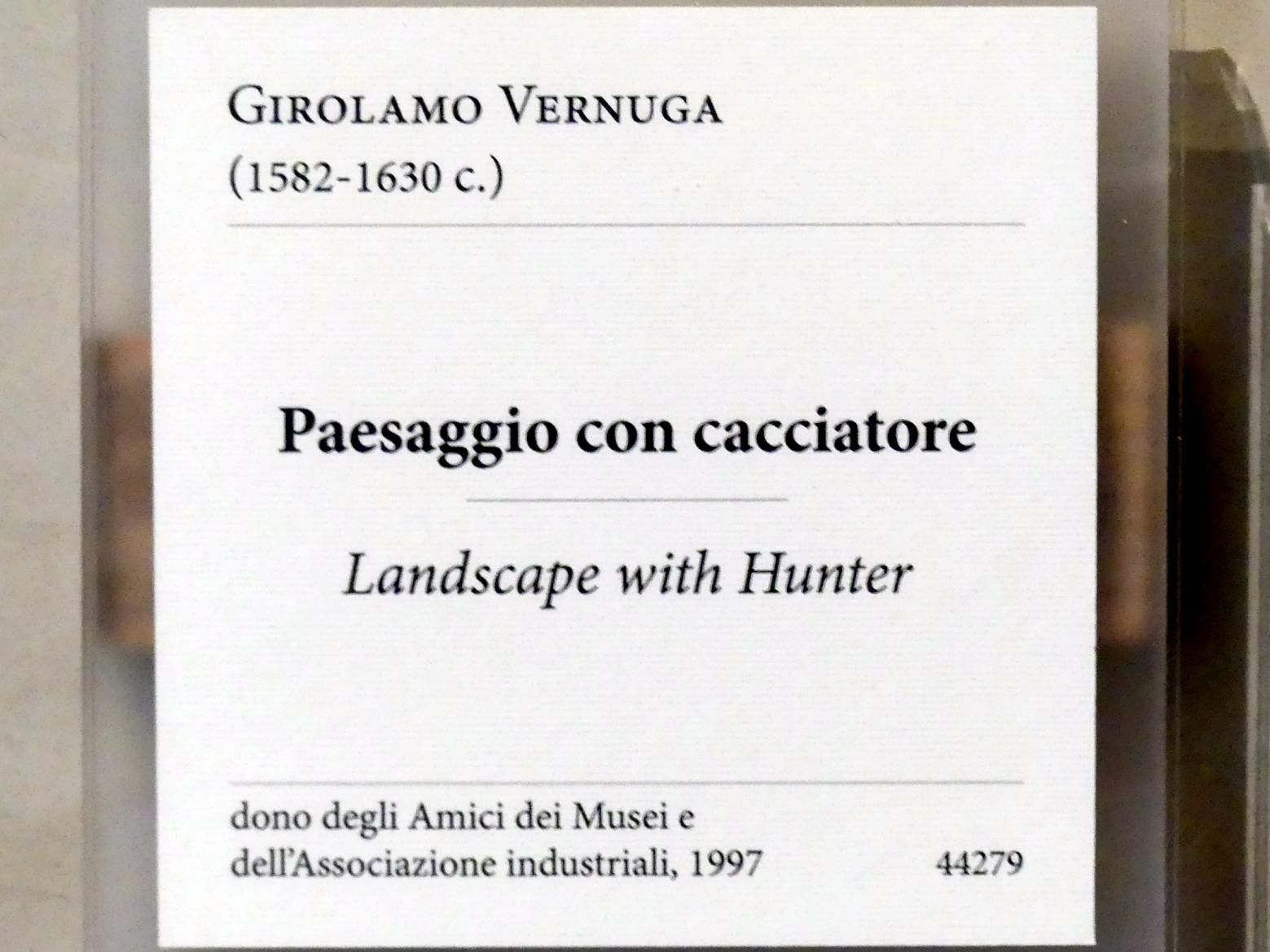 Girolamo Vernuga (Undatiert), Landschaft mit Jäger, Verona, Museo di Castelvecchio, Saal 24, Undatiert, Bild 2/2