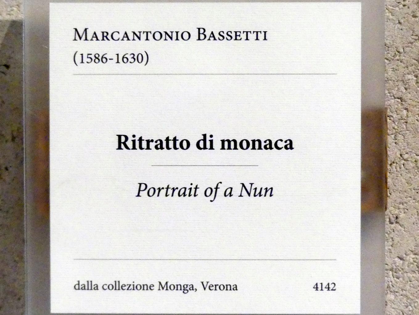Marcantonio Bassetti (1626), Porträt einer Nonne, Verona, Museo di Castelvecchio, Saal 24, Undatiert, Bild 2/2