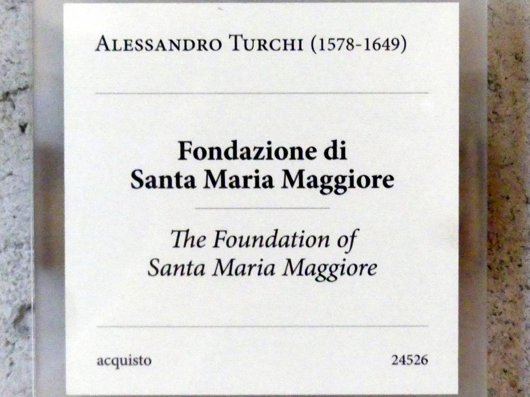 Alessandro Turchi (L'Orbetto) (1600–1640), Gründung von Santa Maria Maggiore, Verona, Museo di Castelvecchio, Saal 25, Undatiert, Bild 2/2