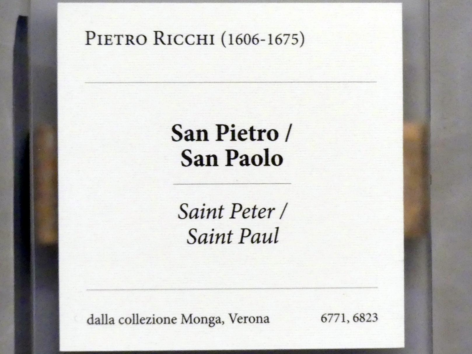 Pietro Ricchi (1662), Heiliger Petrus / Heiliger Paulus, Verona, Museo di Castelvecchio, Saal 25, Undatiert, Bild 2/2