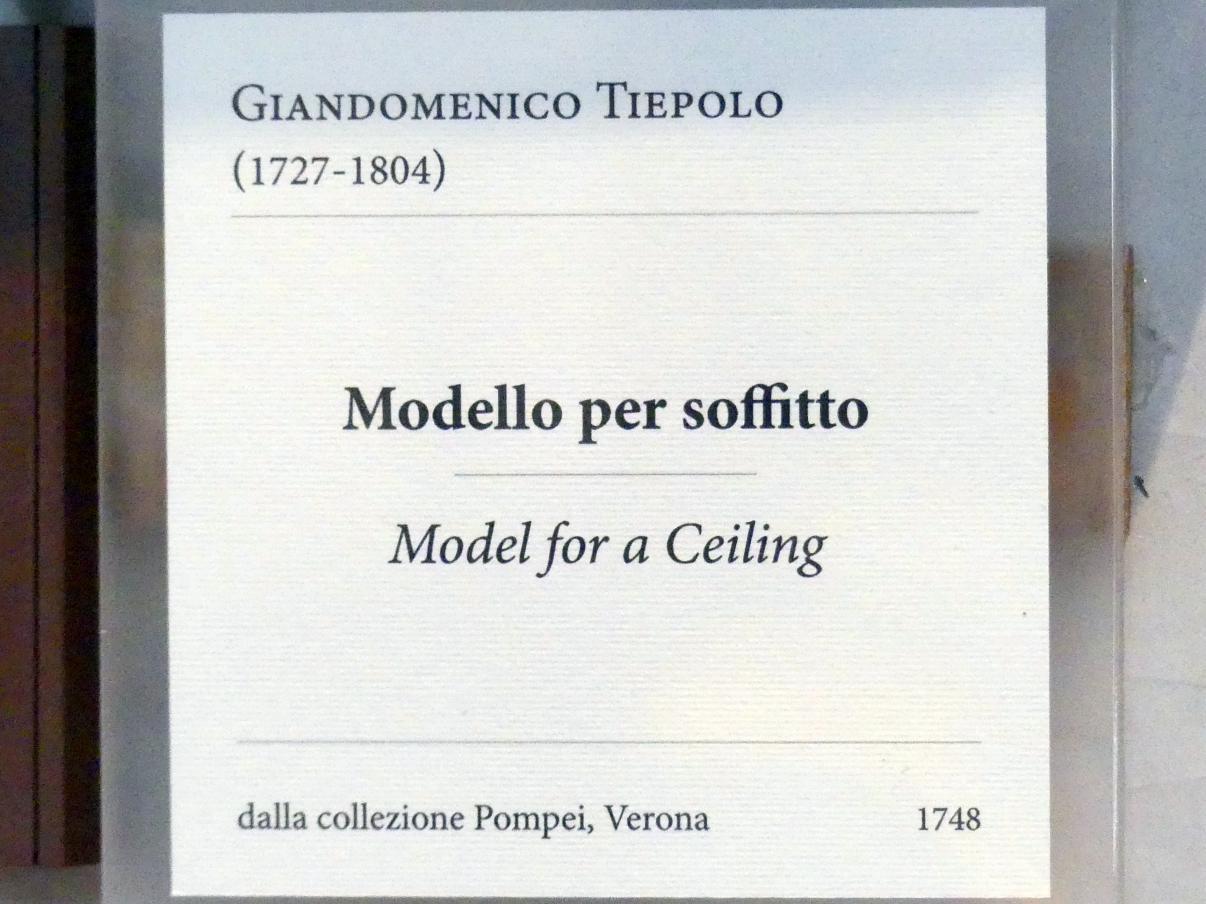 Giovanni Domenico Tiepolo (1743–1785), Entwurf für ein Deckengemälde, Verona, Museo di Castelvecchio, Saal 26, Undatiert, Bild 2/2