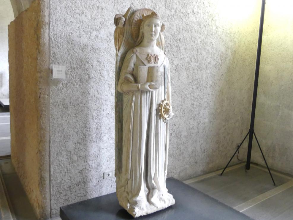 Maestro di Sant'Anastasia (1325–1350), Heilige Katharina von Alexandrien, Verona, Chiesa Santa Caterina al Chievo, jetzt Verona, Museo di Castelvecchio, Saal 2, 1. Hälfte 14. Jhd., Bild 2/4