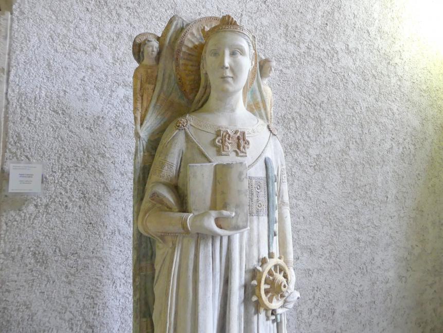 Maestro di Sant'Anastasia (1325–1350), Heilige Katharina von Alexandrien, Verona, Chiesa Santa Caterina al Chievo, jetzt Verona, Museo di Castelvecchio, Saal 2, 1. Hälfte 14. Jhd., Bild 3/4