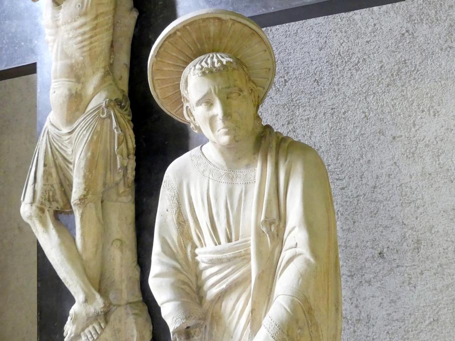 Maestro di Sant'Anastasia (1325–1350), Kreuzigungsgruppe, Verona, Chiesa dei Santi Giacomo e Lazzaro alla Tomba, jetzt Verona, Museo di Castelvecchio, Saal 4, 1. Hälfte 14. Jhd., Bild 7/7