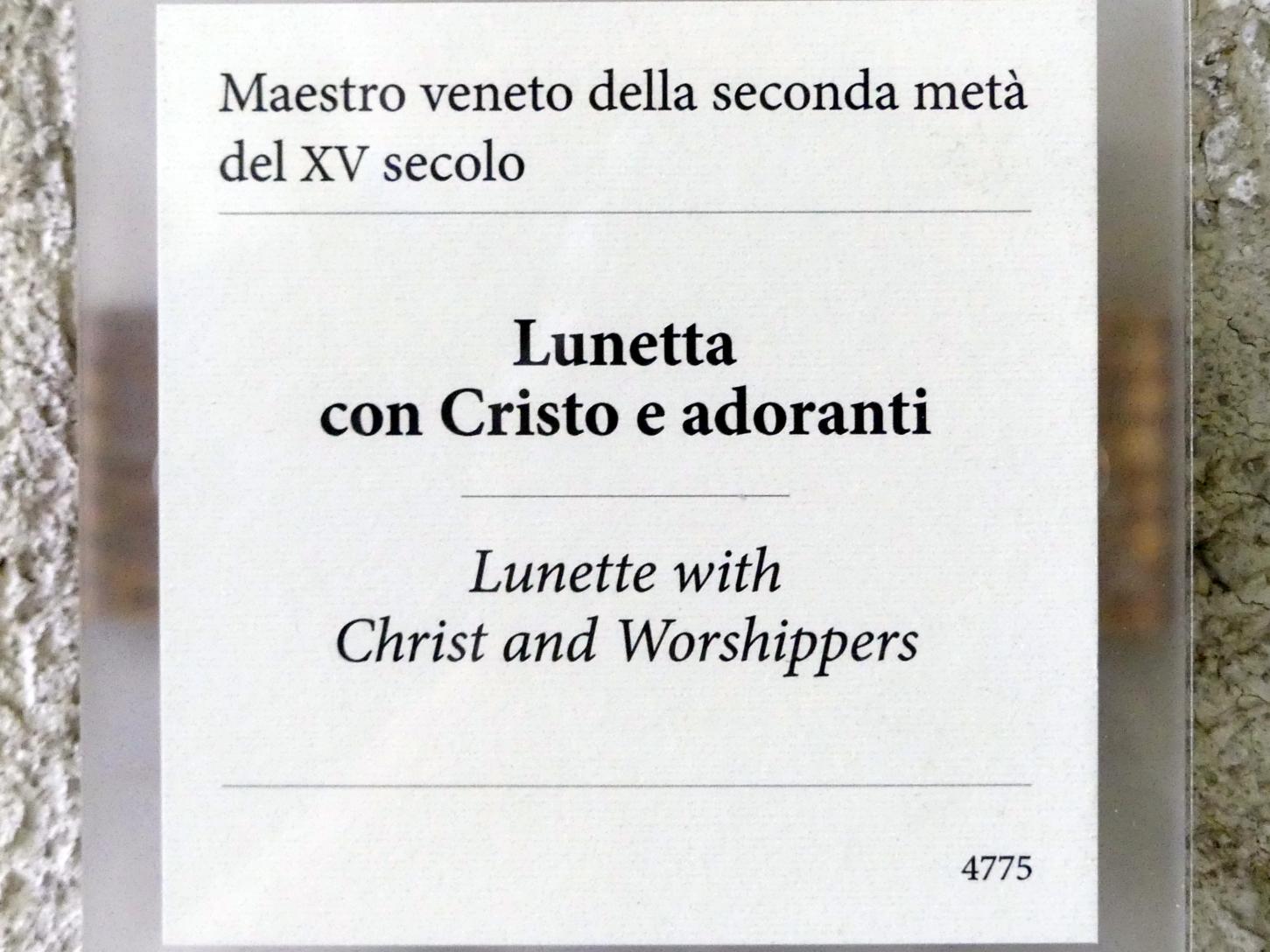 Lünette mit Christus und Betern, Verona, Museo di Castelvecchio, Saal 4, 2. Hälfte 15. Jhd., Bild 2/2