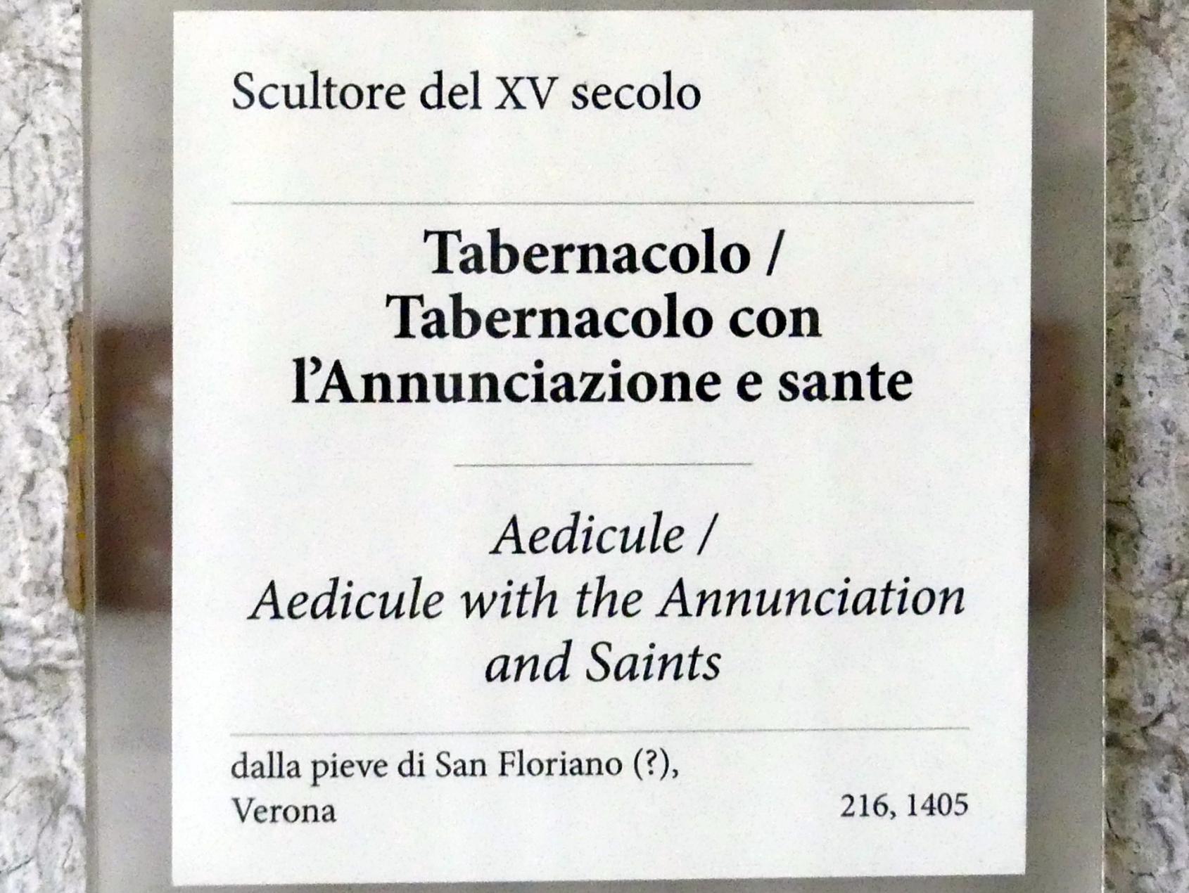 Tabernakel, Verona, Museo di Castelvecchio, Saal 5, 15. Jhd., Bild 2/2