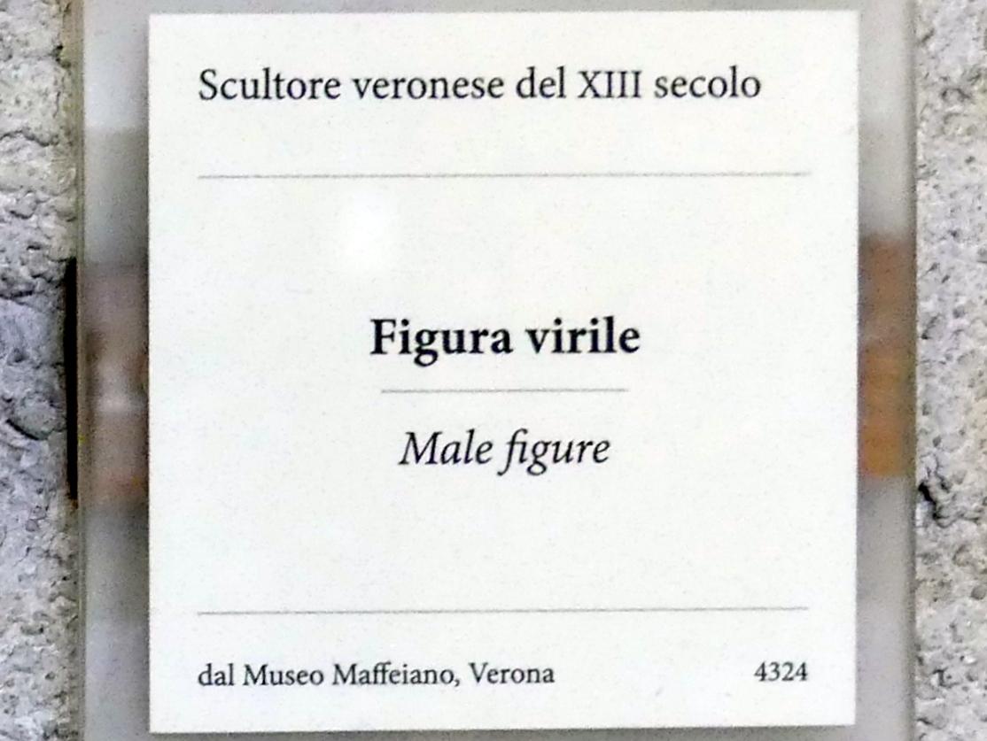Männliche Figur, Verona, Museo di Castelvecchio, Saal 1, 13. Jhd., Bild 2/2