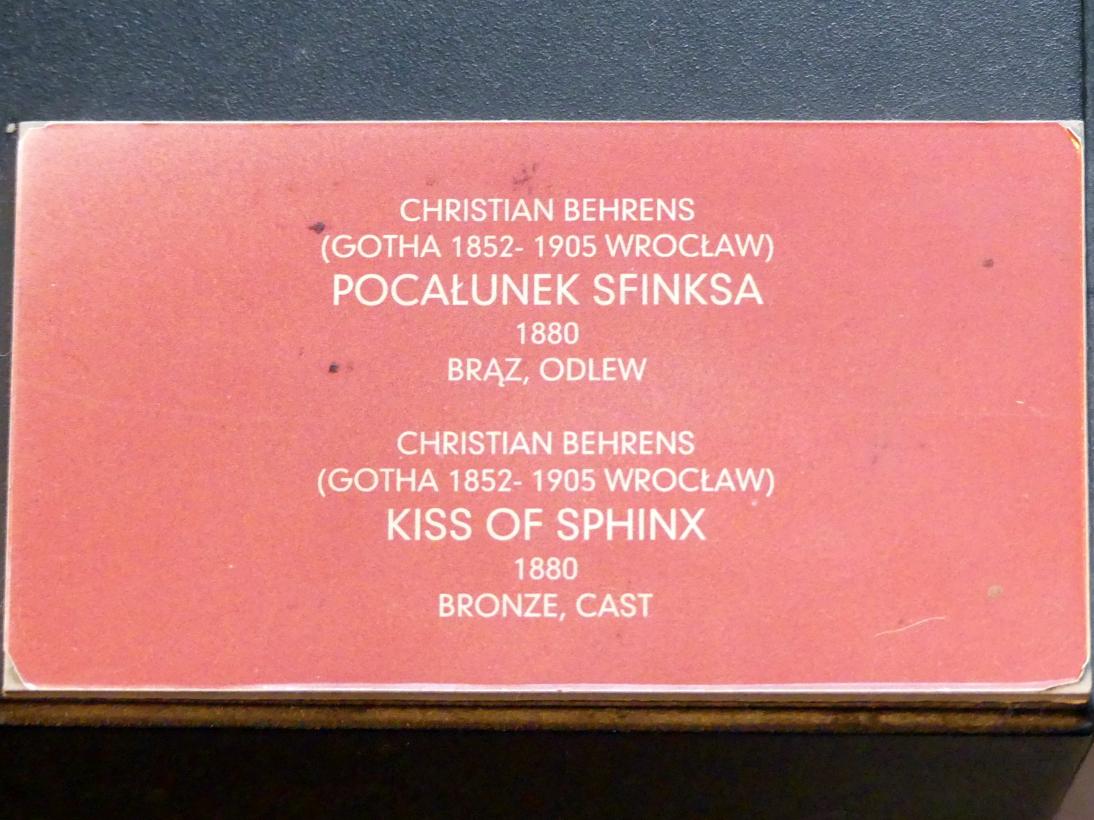 Christian Behrens (1880), Kuss der Sphinx, Breslau, Nationalmuseum, 2. OG, Umgang, 1880, Bild 6/6