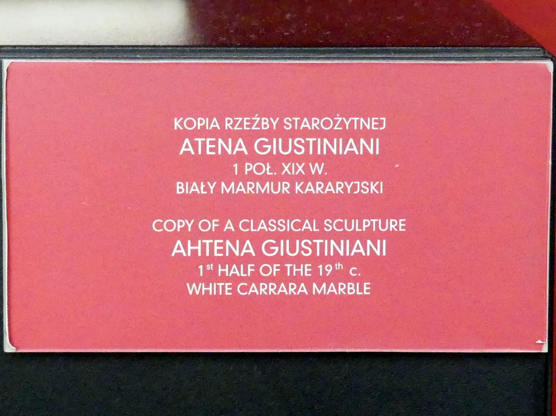 Athena Giustiniani, Breslau, Nationalmuseum, 2. OG, Umgang, 1. Hälfte 19. Jhd., Bild 3/3