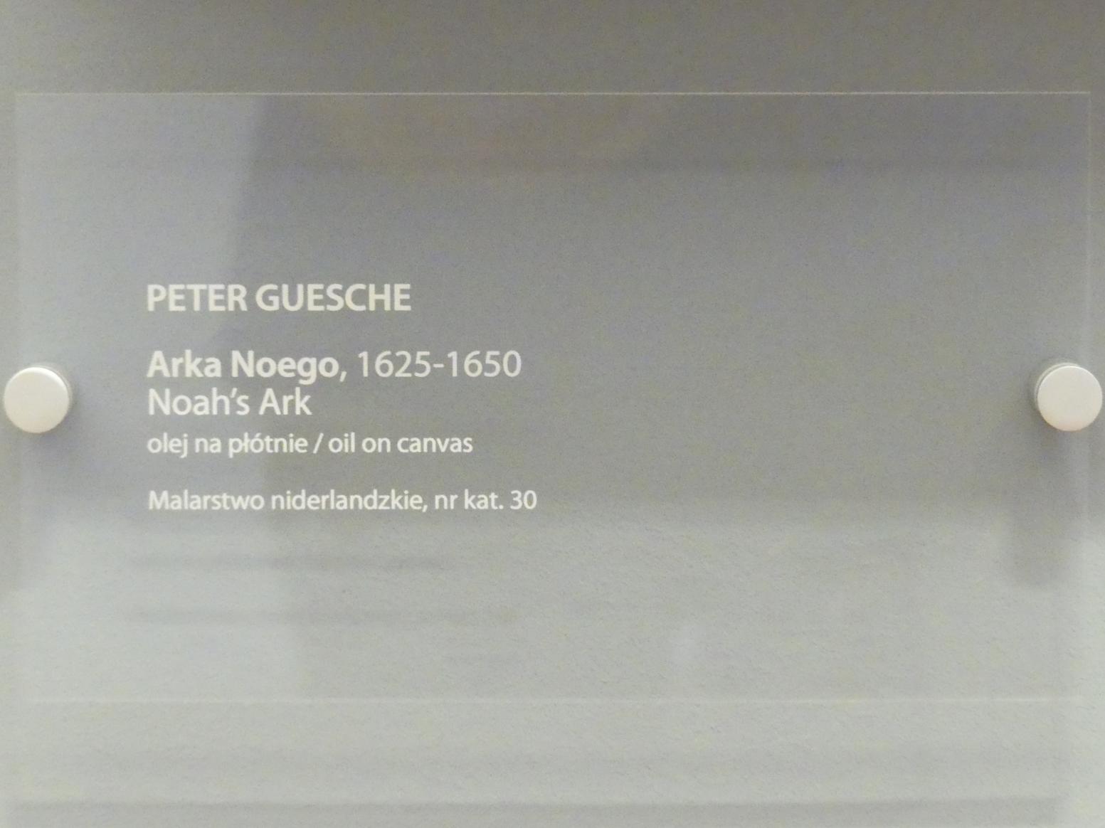 Peter Guesche (1637), Arche Noah, Breslau, Nationalmuseum, 2. OG, europäische Kunst 15.-20. Jhd., Saal 4, 2. Viertel 17. Jhd., Bild 2/2