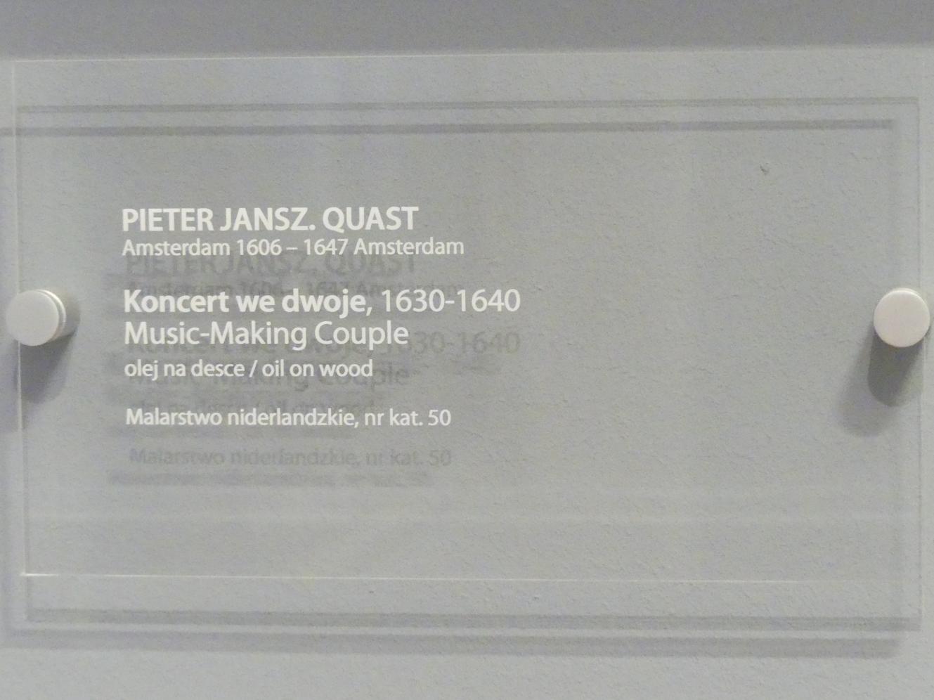 Pieter Quast (1635), Musizierendes Paar, Breslau, Nationalmuseum, 2. OG, europäische Kunst 15.-20. Jhd., Saal 7, 1630–1640, Bild 2/2
