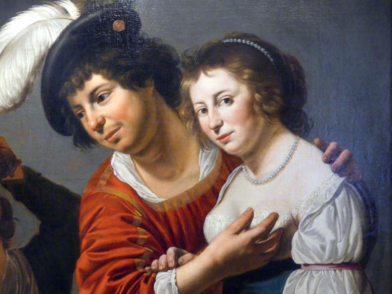 Jan van Bijlert (1627–1635), Die Kupplerin, Breslau, Nationalmuseum, 2. OG, europäische Kunst 15.-20. Jhd., Saal 8, 1625–1630, Bild 2/4