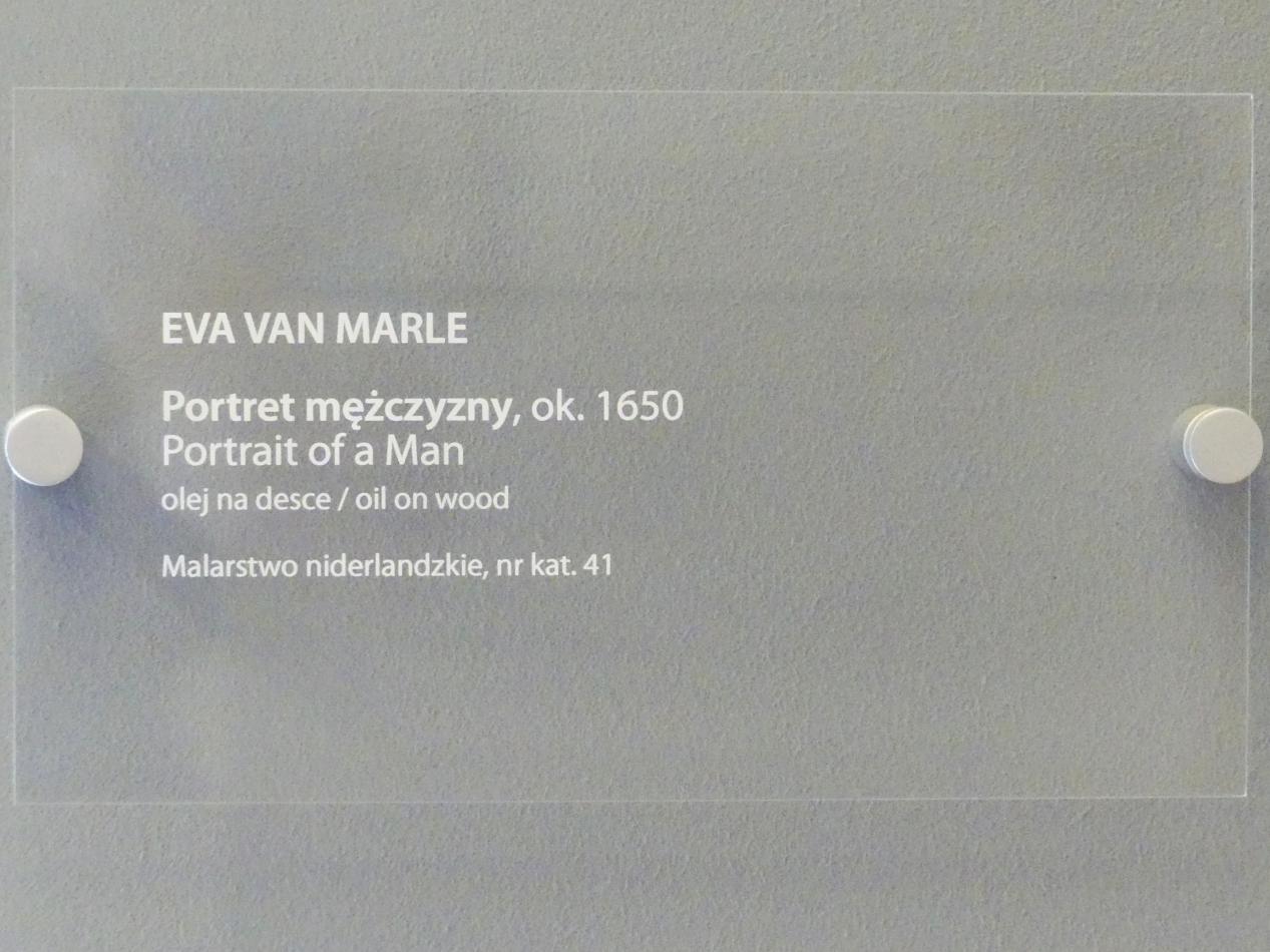 Eva van Marle (1650), Porträt eines Mannes, Breslau, Nationalmuseum, 2. OG, europäische Kunst 15.-20. Jhd., Saal 8, um 1650, Bild 2/2