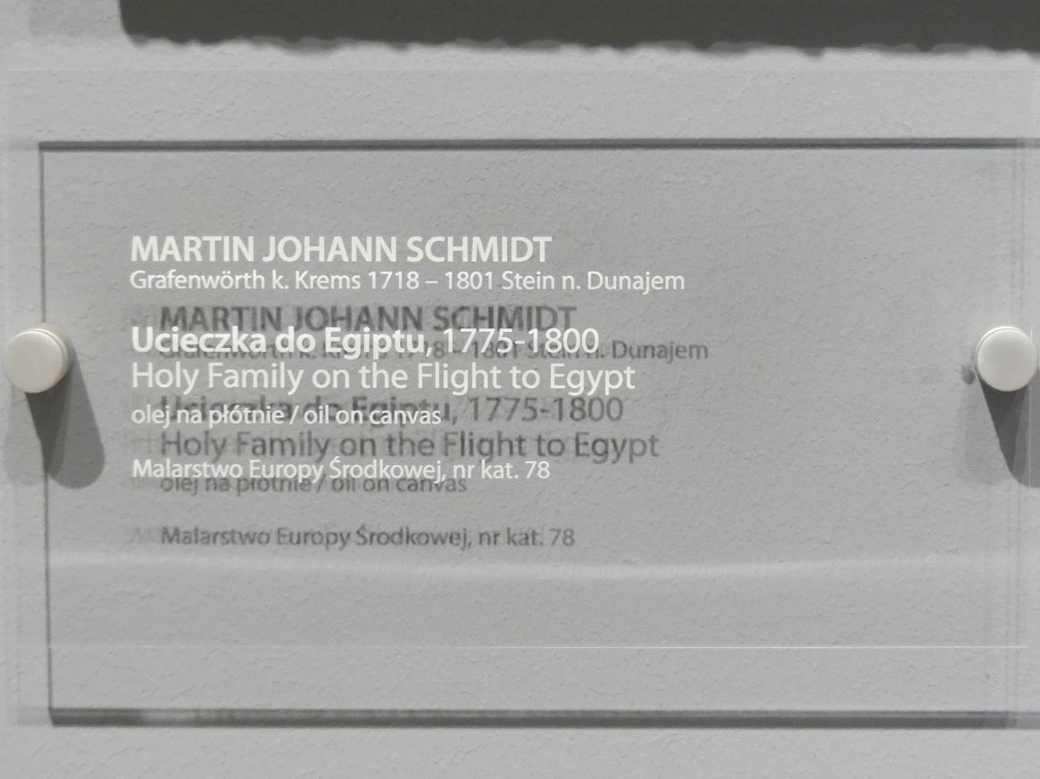 Martin Johann Schmidt (Kremser Schmidt) (1756–1790), Heilige Familie auf der Flucht nach Ägypten, Breslau, Nationalmuseum, 2. OG, europäische Kunst 15.-20. Jhd., Saal 11, Letztes Viertel 18. Jhd., Bild 3/3