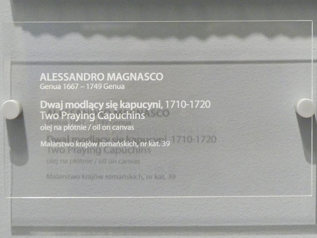 Alessandro Magnasco (1690–1737), Zwei betende Kapuziner, Breslau, Nationalmuseum, 2. OG, europäische Kunst 15.-20. Jhd., Saal 12, 1710–1720, Bild 2/2