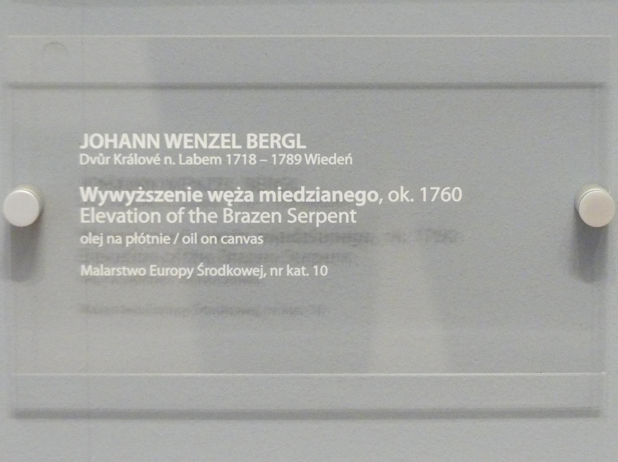 Johann Baptist Wenzel Bergl (1751–1760), Erhöhung der ehernen Schlange, Breslau, Nationalmuseum, 2. OG, europäische Kunst 15.-20. Jhd., Saal 12, um 1760, Bild 2/2