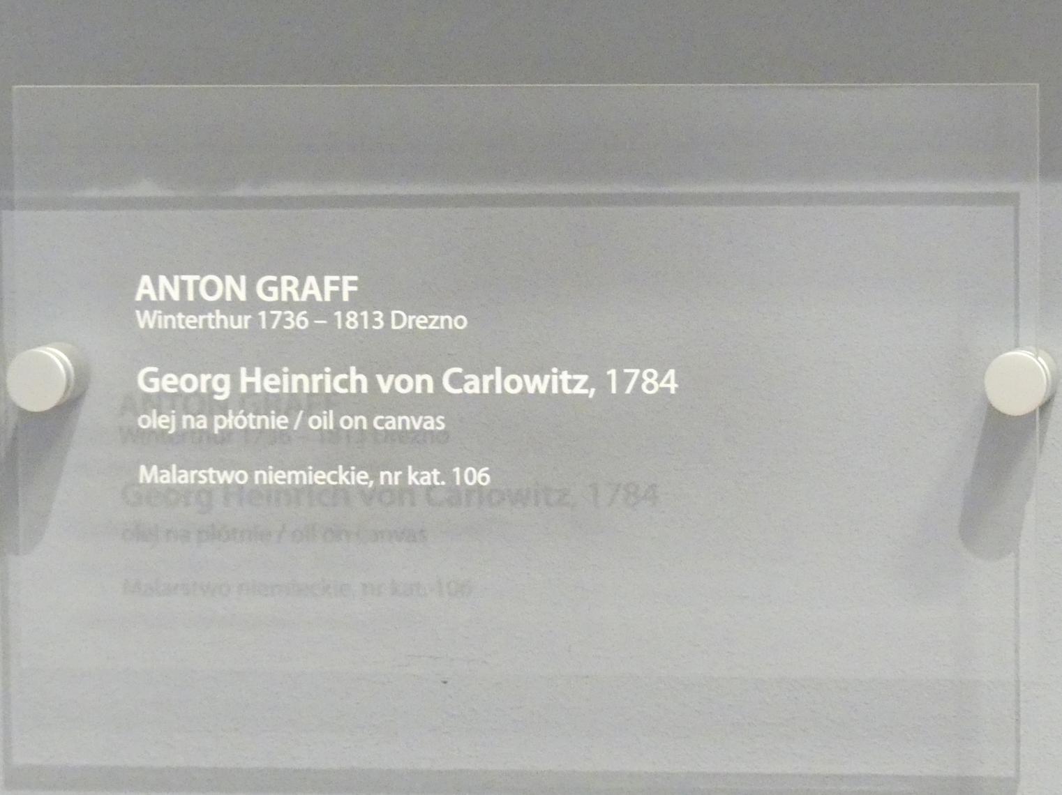 Anton Graff (1761–1807), Porträt des Georg Heinrich von Carlowitz, Breslau, Nationalmuseum, 2. OG, europäische Kunst 15.-20. Jhd., Saal 13, 1784, Bild 2/2